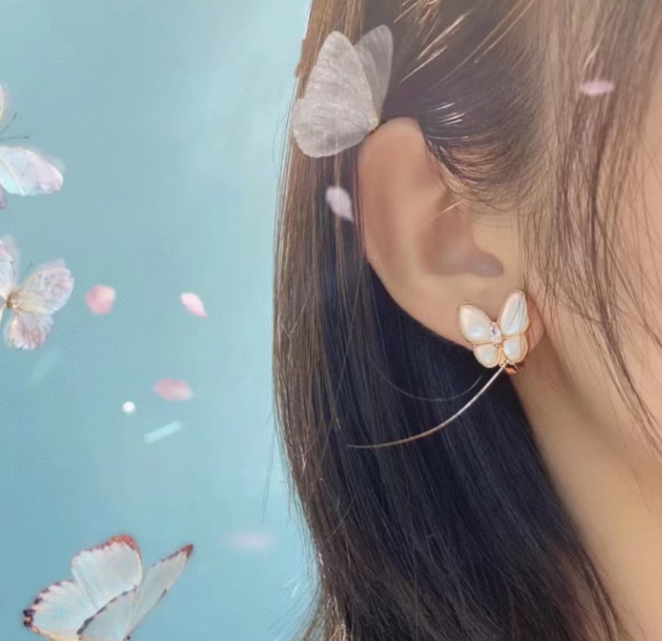 ​18K 하이엔드 미러급 반클리프 버터플라이 자개 귀걸이 (구성품 풀박스)