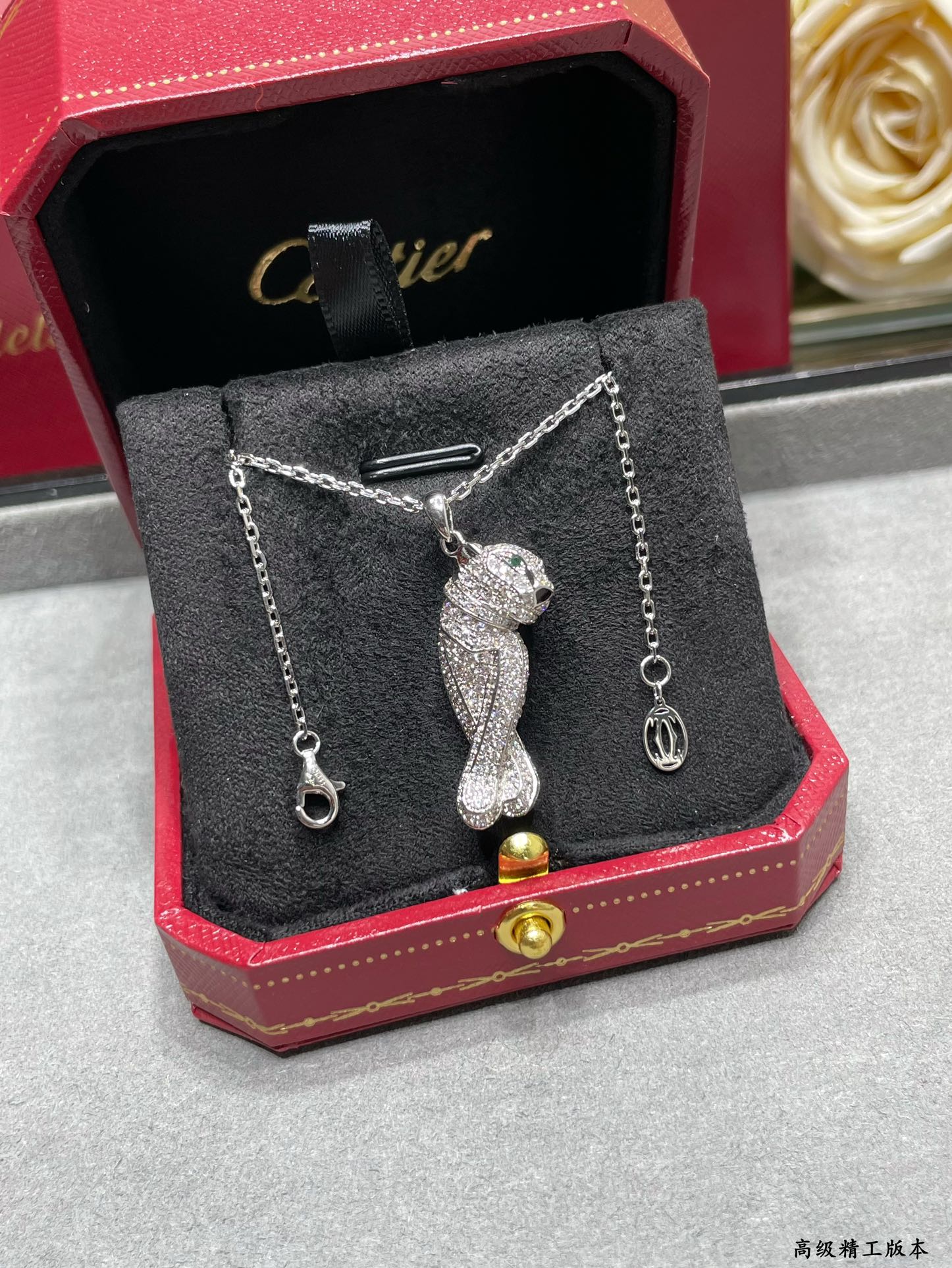 18K 하이엔드 미러급 까르띠에 팬더 드 다이아 목걸이 (구성품 풀박스)