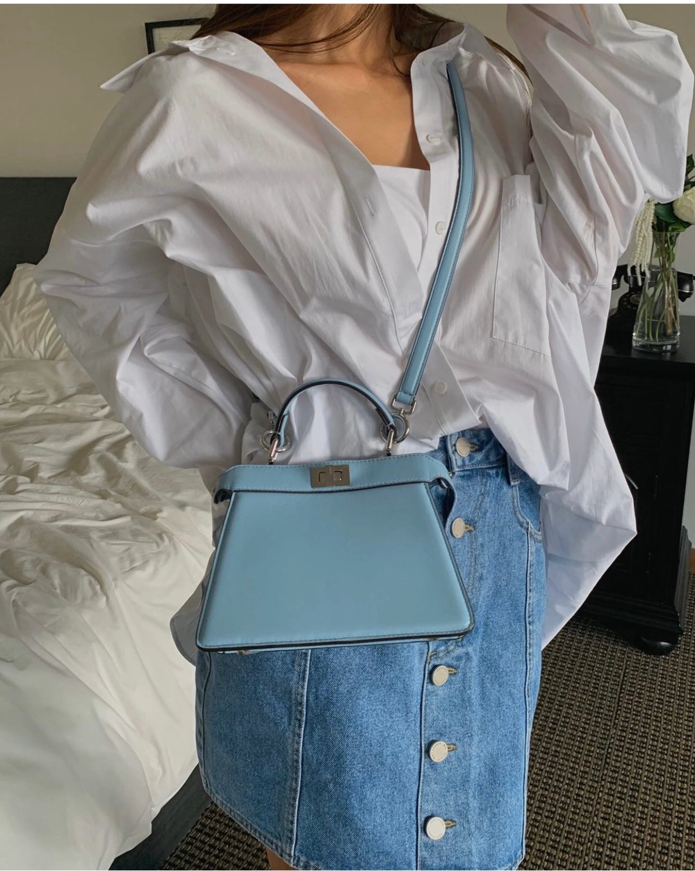 펜디 피카부 I See U 토트백 쁘띠