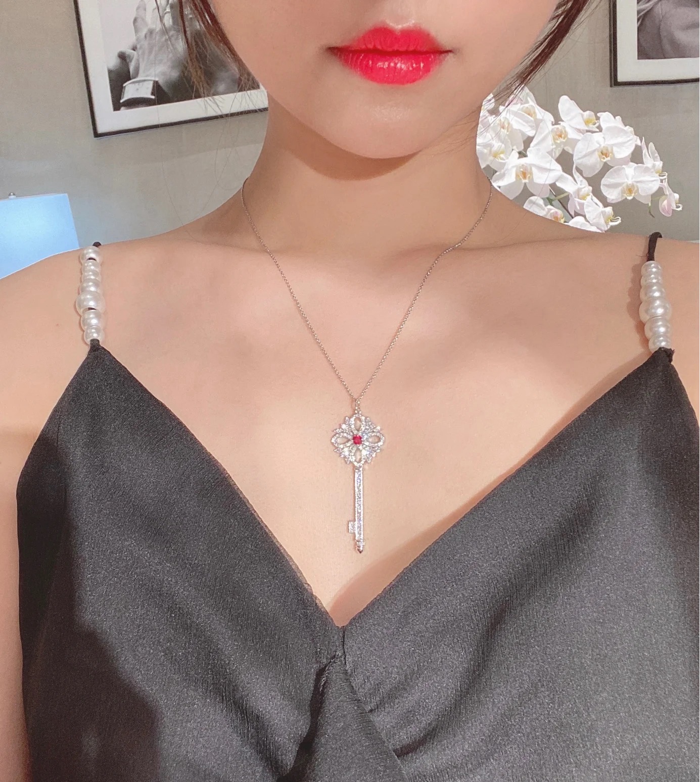 18K 하이엔드 미러급 티파니앤코 빅토리아 키 목걸이 (구성품 풀박스)
