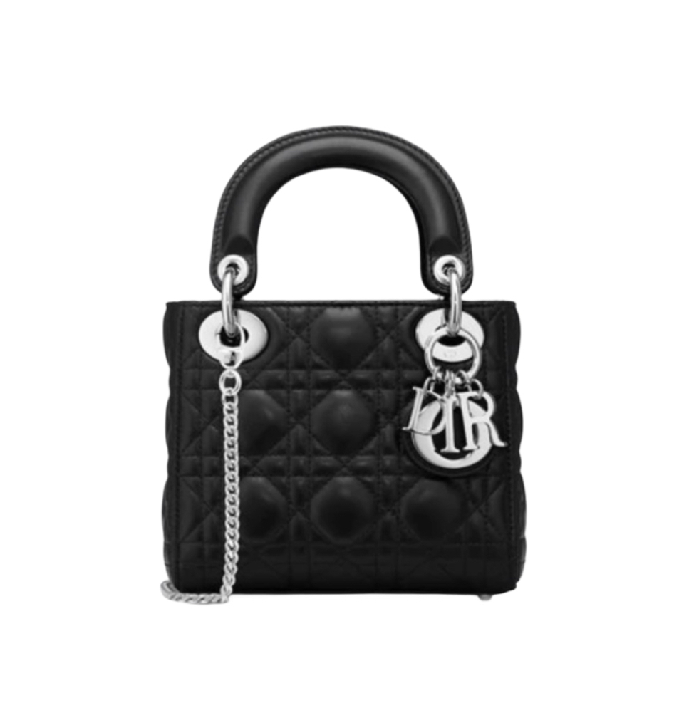 디올 레이디 디올 미니 백 블랙 은장