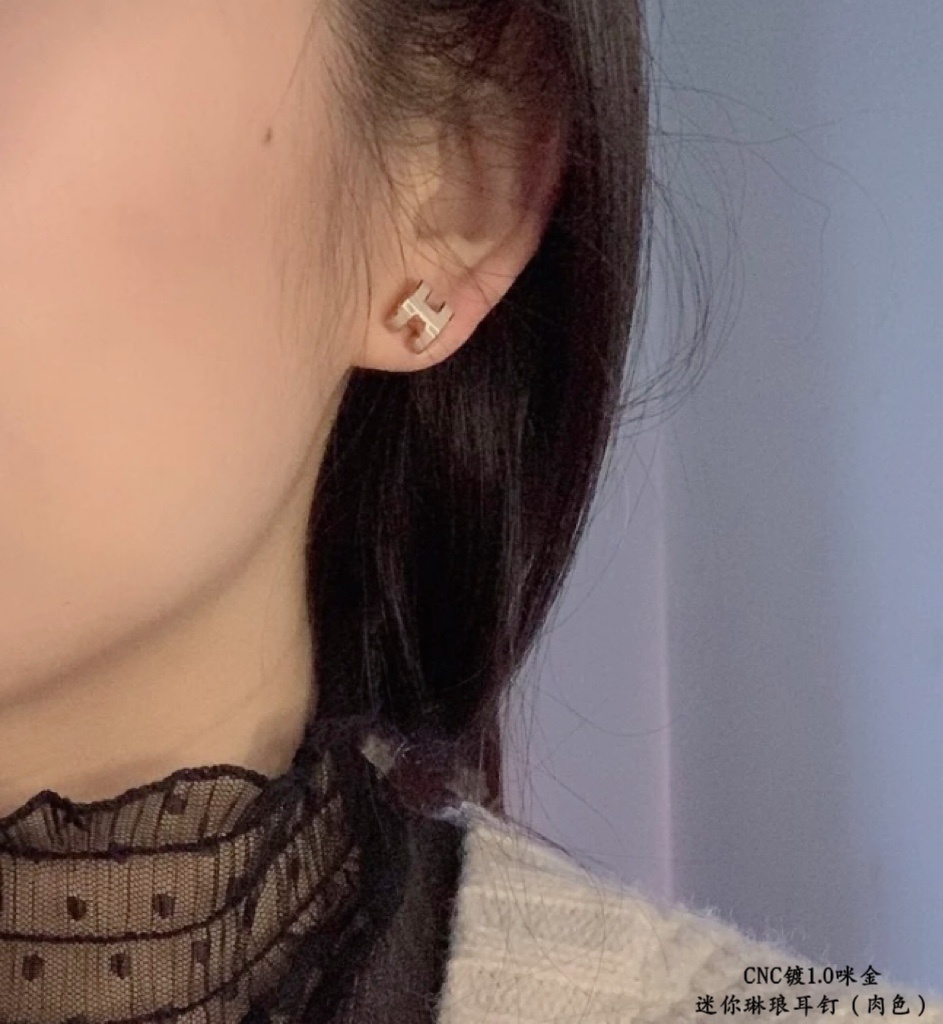 18K 하이엔드 미러급 에르메스 팝아슈 미니,라지 마론글라쎄 귀걸이 (구성품 풀박스)
