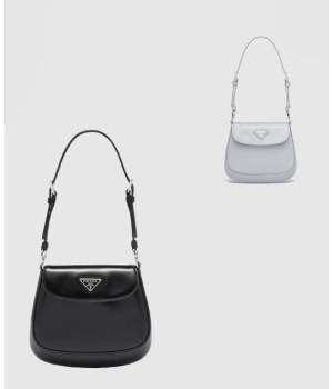 프라다 클레오 브러시드 가죽 미니 숄더백 1BH188