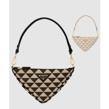 프라다 심볼 트라이앵글 자수 패브릭 미니 백 1BC543