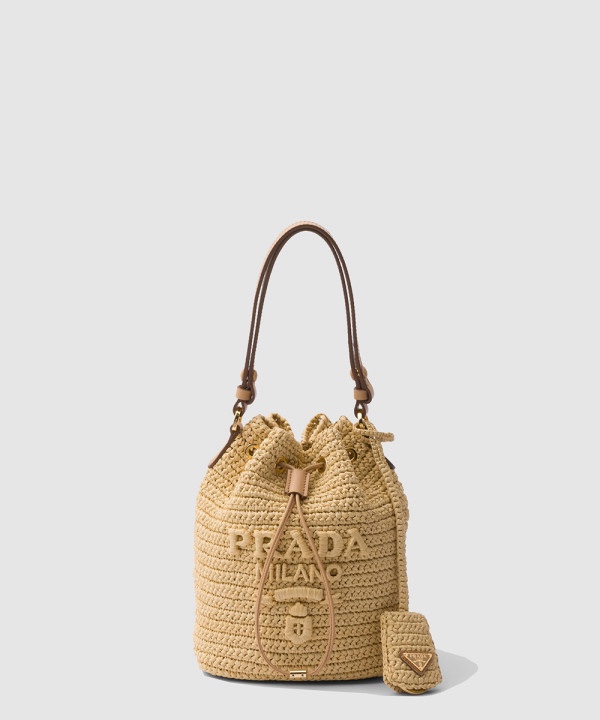 프라다 크로셰 라피아 버킷백 1BE068