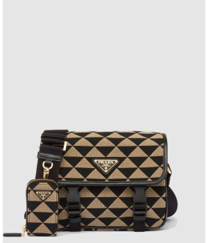 프라다 심볼 자수 패브릭 크로스백 2VD034