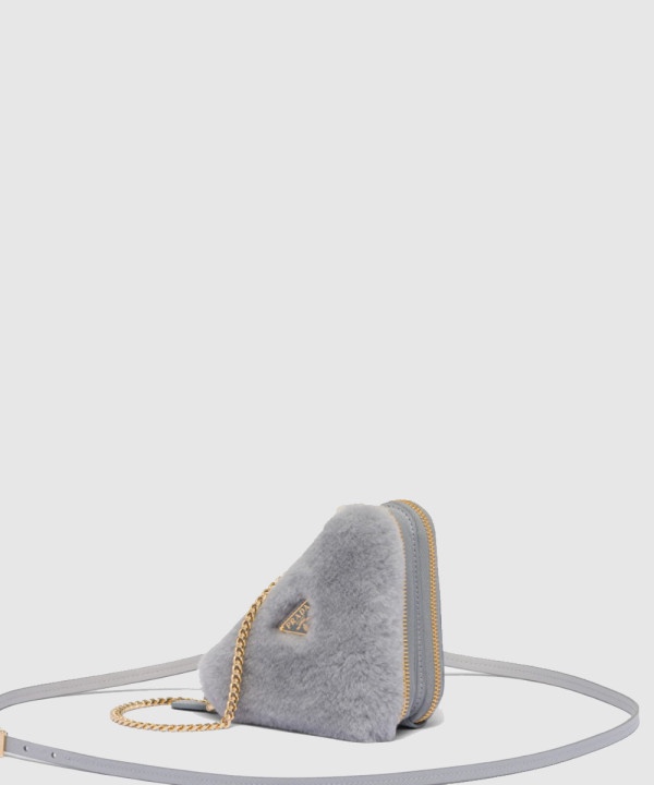 프라다 시어링 트라이앵글 미니 파우치1NR015