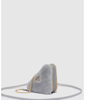 프라다 시어링 트라이앵글 미니 파우치1NR015