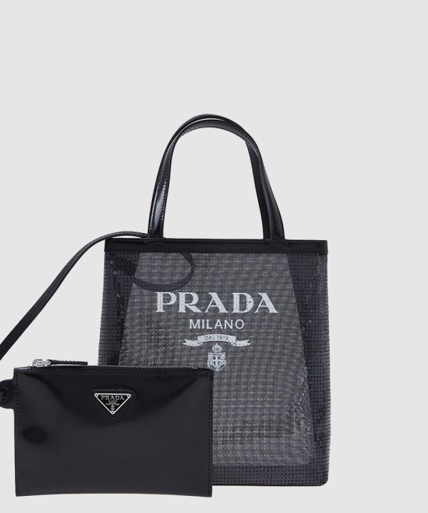 프라다 스몰 시퀸 메쉬 토트백 1BG417