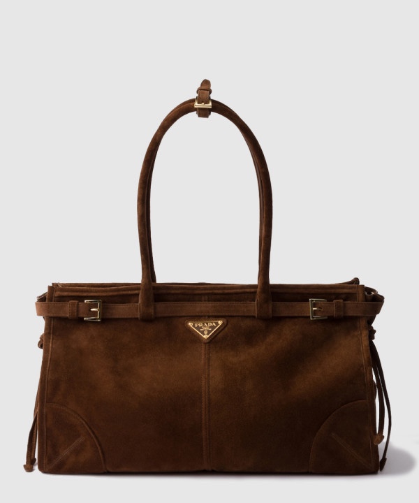 프라다 보니 라지 스웨이드 핸드백 1BA433