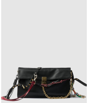 프라다 참이 달린 소프트 사운드 가죽 숄더백 1BN023