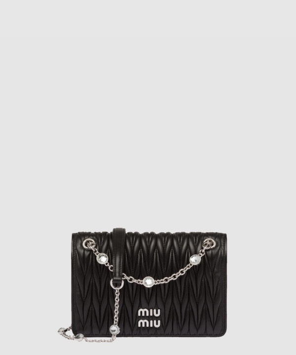 미우미우 마테라쎄 크리스탈 나파 레더 미니 숄더백 5BP065