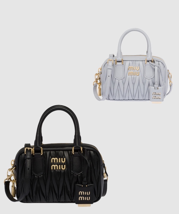 미우미우 아르카디 마테라쎄 스몰 탑핸들 토트백 5BB123