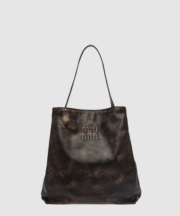 미우미우 로고 레더 숄더백 5BC117