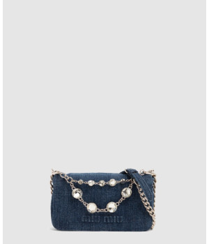 미우미우 데님 크리스탈 숄더백 5BD223