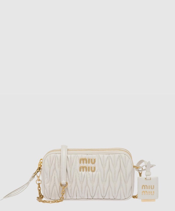 미우미우 마테라쎄 나파 가죽 미니 숄더백 5BP045