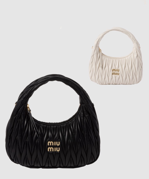 미우미우 완더 마테라쎄 나파 호보 숄더백 5BC153