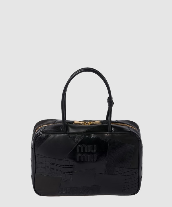 미우미우 패치워크 레더 보 토트백 5BB117