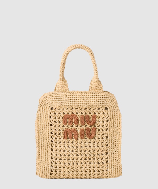 미우미우 크로셰 라피아 토트백 5BA283