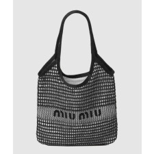 미우미우 아이비 우븐 리넨 토트백 5BG231