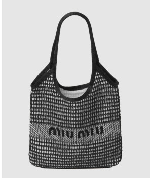 미우미우 아이비 우븐 리넨 토트백 5BG231