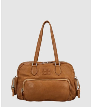 미우미우 포켓 나파 레더 탑 핸들백 5BB159