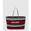 미우미우 라피아 코튼 토트백 5BG228