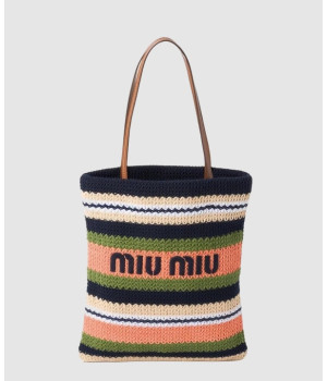 미우미우 크로셰 라피아 토트백 5BG248