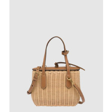 미우미우 위커 레더 핸들 토트백 5BA222