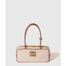 미우미우 캔버스 보 레더 토트백 5BB173