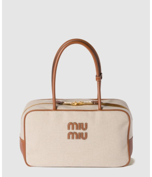 미우미우 캔버스 레더 보 백 5BB163