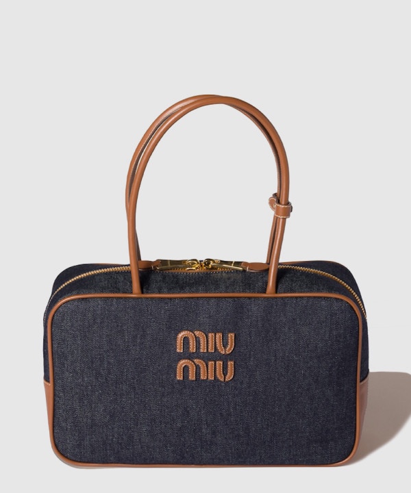 미우미우 데님 레더 보 백 5BB163