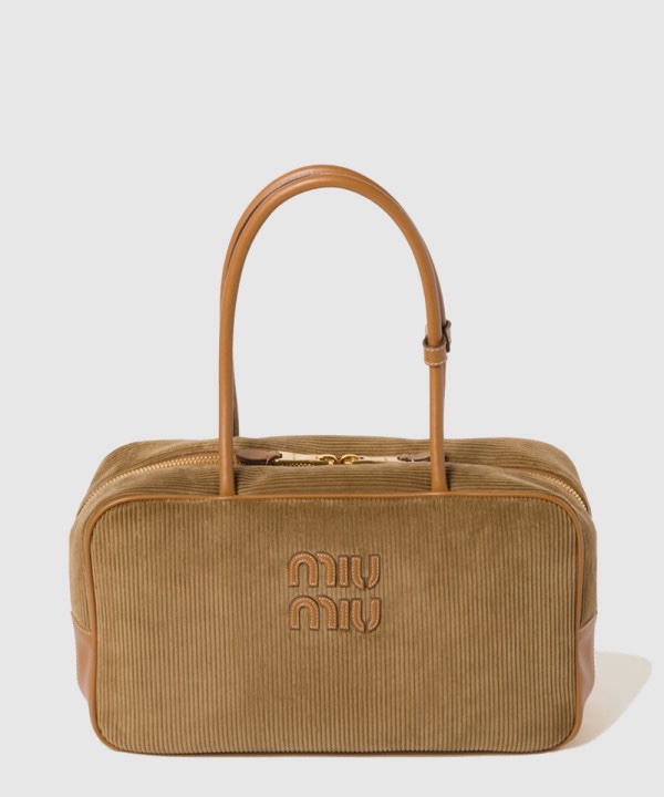 미우미우 코듀로이 레더 보 백 5BB163