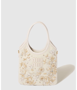 미우미우 아이비 자수 가바딘 토트백 5BA281