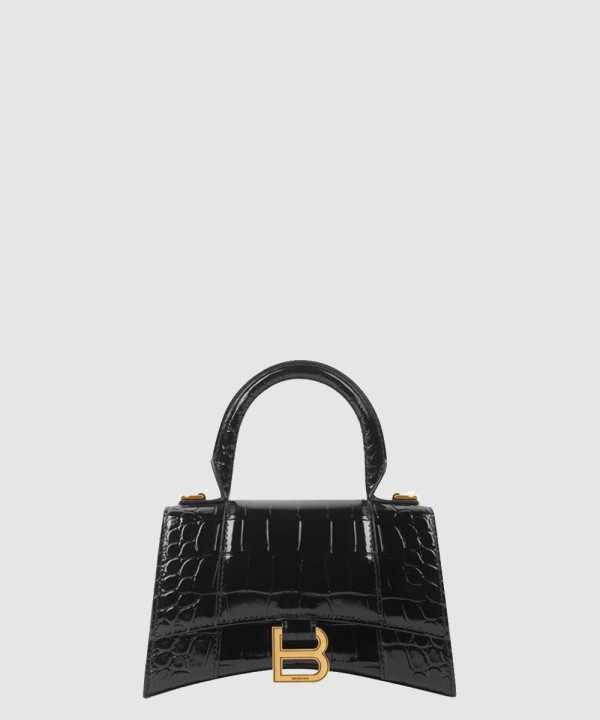 발렌시아가 아워글래스 XS 크로커다일 탑 핸드백 592833