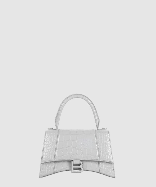 발렌시아가 아워글래스 스몰 크로커다일 엠보싱 핸드백 593546