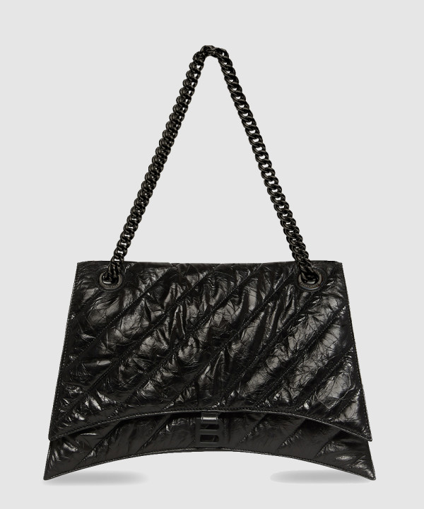 발렌시아가 크러쉬 숄더백 라지 블랙 716332