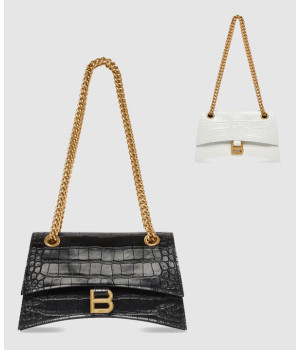 발렌시아가 크러쉬 크로커다일 엠보싱 스몰 체인 숄더백 716351