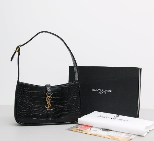 (국내배송) 입생로랑 5708 크록 엠보싱 가죽 숄더백