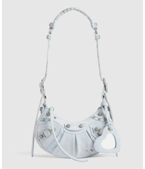 발렌시아가 르카골 XS 라인스톤 데님 숄더백 671309