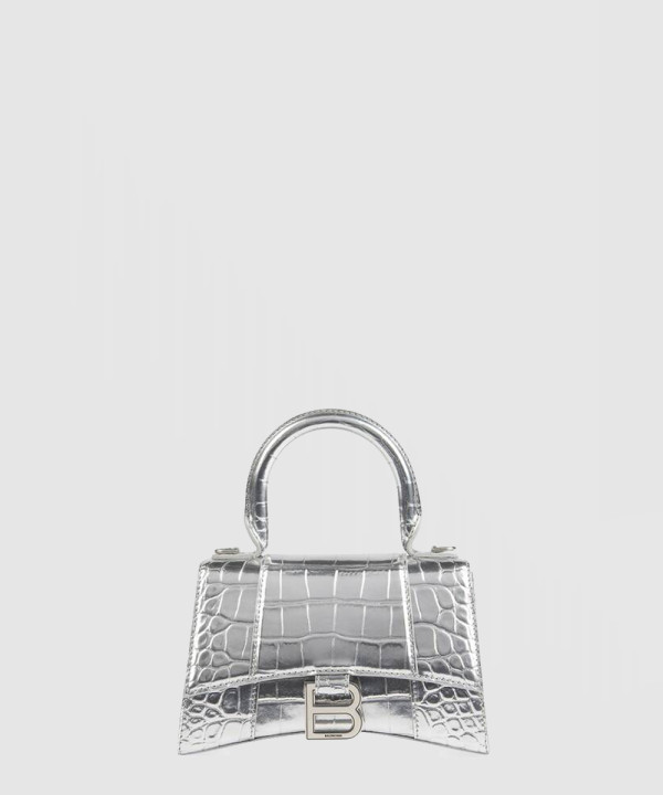 발렌시아가 아워글래스 XS 크로커 엠보싱 탑 핸드백 592833