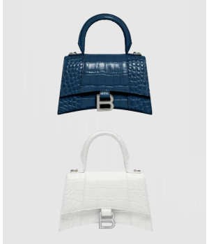 발렌시아가 아워글래스 XS 크로커 엠보싱 탑 핸드백 592833