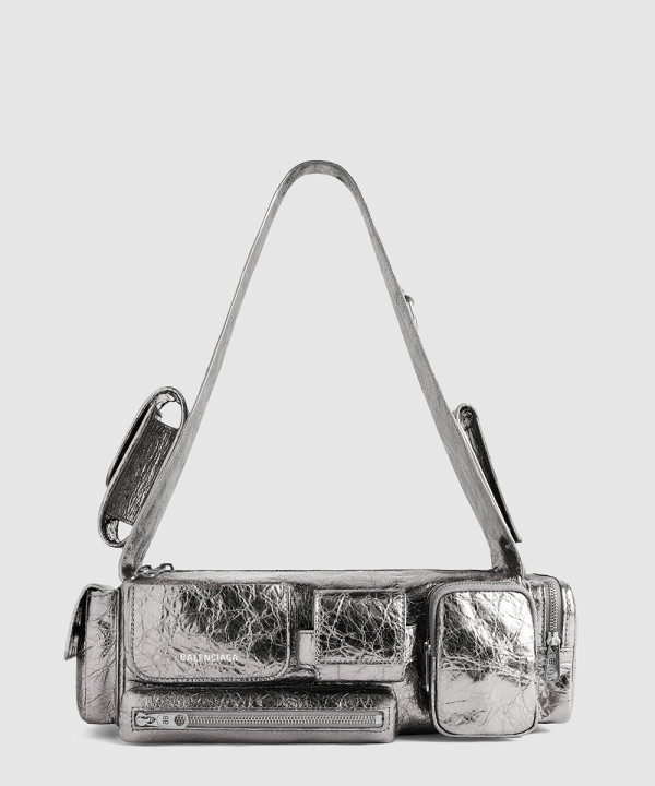 발렌시아가 슈퍼비지 메탈라이즈드 XS 슬링백 762516