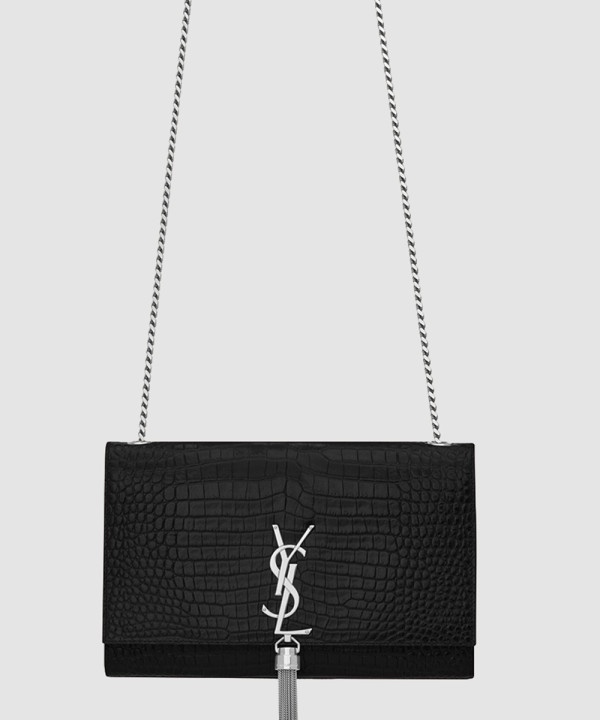 생로랑 미디움 크로커 태슬 케이트 숄더백 354119