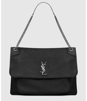 생로랑 오버사이즈 그레인 니키 숄더백 755857