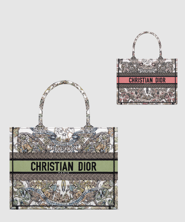 디올 북 토트백 미디움 어라운드 더 월드 M1296