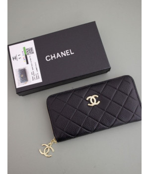 (국내배송) 샤넬 블랙 소프트 캐비어 금장 지피 월릿