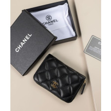 (국내배송) 샤넬 클래식 램스킨 지퍼 카드지갑