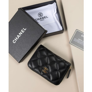 (국내배송) 샤넬 클래식 램스킨 지퍼 카드지갑