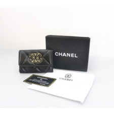 (국내배송) 샤넬 19 똑딱이 카드 지갑 블랙